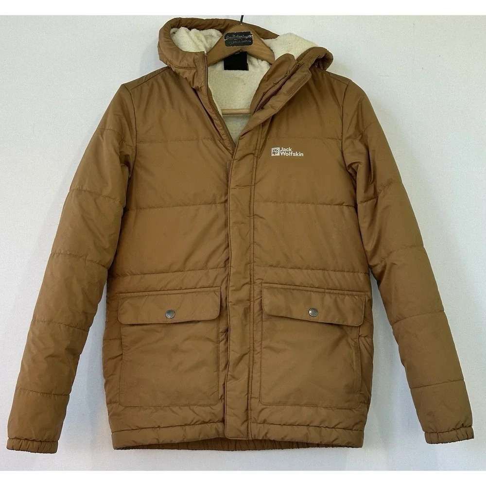 Jack Wolfskin Hooded Puffer Jacket Kid's Youth Large Sz 14